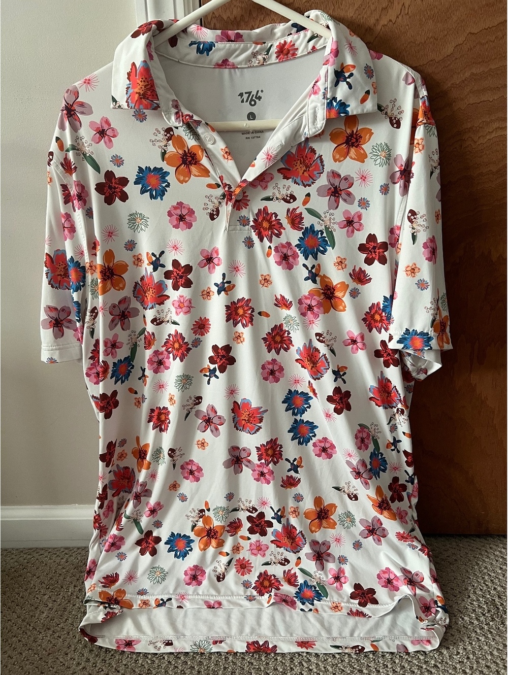 1764 Floral Golf Polo